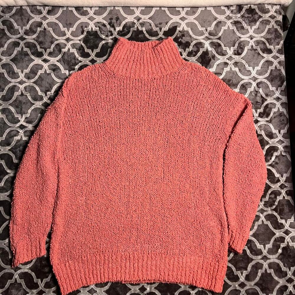 Anthropologie Need-It Sweater Women's Large Pink Oversized Chunky Knit Slouchy